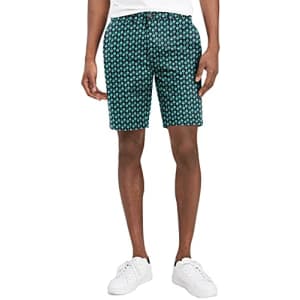 Tommy Hilfiger Men's Chino Shorts, 8684 Havana Palm Print_WS+Sky Captain, 38 for $46