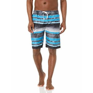 Kanu Surf Men's Swim Trunks (Regular & Extended Sizes), Mileage Black/Aqua, 5X for $18