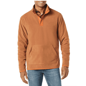 Amazon Essentials Men's Snap-Front Pullover Polar Fleece Jacket for $20