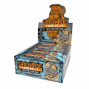 Grenade Carb Killa High Protein and Low Sugar Candy Bar, 12 x 60 g - Chocolate Chip Cookie Dough for $55