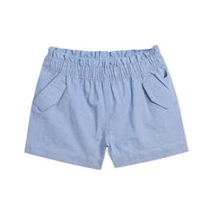 Nautica Girls' Solid Woven Short, Extra Light Chambray, 5 for $16