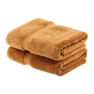 SUPERIOR Egyptian Cotton Solid Towel Set, 2PC Bath, Rust, 2 Count for $46