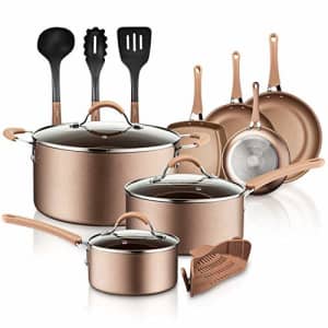NutriChef 14-Piece Nonstick Cookware PTFE/PFOA/PFOS-Free Heat Resistant Lacquer Kitchen Ware Set for $126 NutriChef 14-Piece Nonstick Cookware PTFE/PFOA/PFOS-Free Heat Resistant Lacquer Kitchen Ware Set for $126