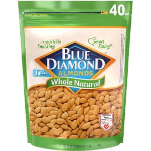 Blue Diamond Almonds Whole Natural Almonds 40-oz. Bag for $13