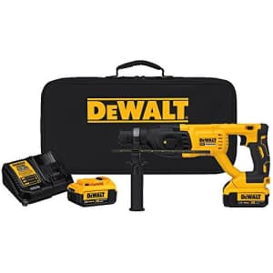 DEWALT 20V MAX XR Rotary Hammer Drill Kit, D-Handle, 1-Inch (DCH133M2) for $199 DEWALT 20V MAX XR Rotary Hammer Drill Kit, D-Handle, 1-Inch (DCH133M2) for $199