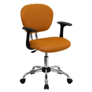 Flash Furniture Mid-Back Orange Mesh Padded Swivel Task Office Chair with Chrome Base and Arms for $119