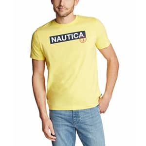 Nautica Men's Short Sleeve 100% Cotton Classic Logo Series Graphic Tee Shirt, Sunfish Yellow, for $18