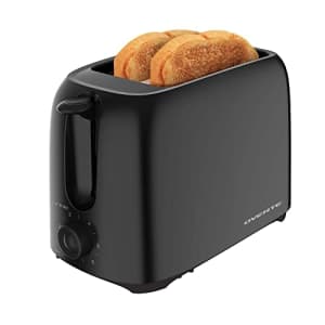 Ovente Electric 2-Slice Toaster Machine with Removable Crumb Tray, 6-Setting Knob for Toasting for $18