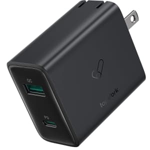 Topvork 65W Dual Port USB Wall Charger for $15