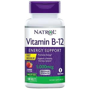 Natrol Vitamin B12 Fast Dissolve Tablets, Promotes Energy, Supports a Healthy Nervous System, for $8