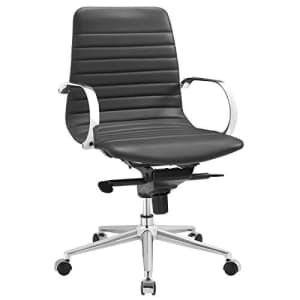 Modway Groove Ribbed Back Faux Leather Office Chair in Gray for $240