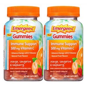 Emergen-c Gummies Immune Support 500 mg vitamin C, Orange Tangerine & Raspberry, 45 Gummies (Pack for $11