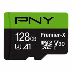 PNY 128GB Premier-X Class 10 U3 V30 microSDXC Flash Memory Card for $13