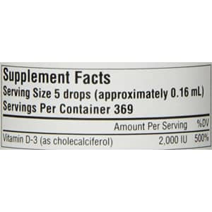 Source Naturals Vitamin D-3 Liquid Drops 2000 iu Supports Bone & Immune Health - 2 Fluid oz for $11