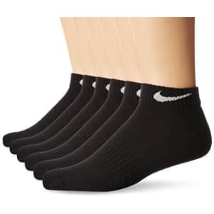 NIKE Unisex Performance Cushion Low Rise Socks with Bag (6 Pairs), Black/White, Medium for $21 NIKE Unisex Performance Cushion Low Rise Socks with Bag (6 Pairs), Black/White, Medium for $21