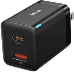 Baseus 30W 2-Port USB-C and USB-A Charger for $25