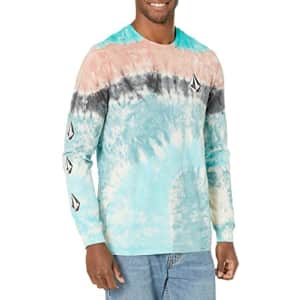 Volcom Men's Deadly Stones Long Sleeve T-Shirt, Tie Dye, Medium for $34