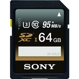Sony 64GB High Performance Class 10 UHS-1/U3 SDXC up to 95MB/s Memory Card (SF64UZ/TQN) for $40