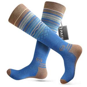 OutdoorMaster Ski Socks 2-Pack Merino Wool, Non-Slip Cuff for Men & Women - Blue,M/L for $27 OutdoorMaster Ski Socks 2-Pack Merino Wool, Non-Slip Cuff for Men & Women - Blue,M/L for $27
