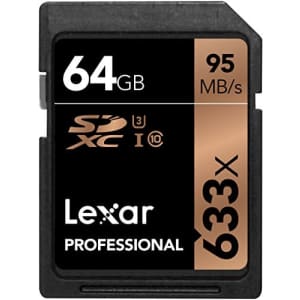 Lexar Professional 633x 64GB SDXC UHS-I/U3 Card (Up to 95MB/s Read) w/Image Rescue 5 Software - for $30 Lexar Professional 633x 64GB SDXC UHS-I/U3 Card (Up to 95MB/s Read) w/Image Rescue 5 Software - for $30