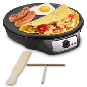 NutriChef Electric Griddle & Crepe Maker Cooktop for $30
