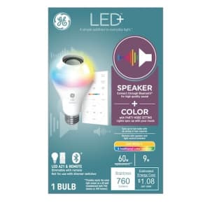 GE LED+ Speaker Full Color A21 LED Light Bulb for $20 GE LED+ Speaker Full Color A21 LED Light Bulb for $20