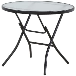 Living Accents 32" Glass-Top Folding Table for $90