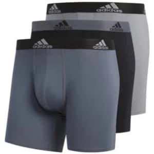adidas Men's Stretch Cotton Trunks 3-Pack for $14