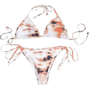 Zowya Women's Triangle Tie Side Bikini Set for $11