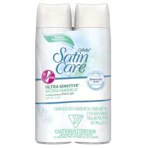 Gillette Satin Care Ultra Sensitive Shave Gel 2-Pack for $7