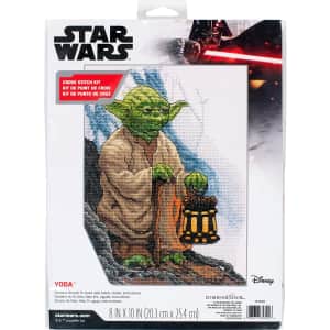 Dimensions Star Wars Yoda 8" x 10" Counted Cross Stitch Kit for $19