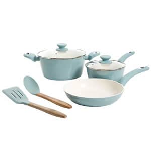Gibson Home Plaze Caf' Forged Aluminum Non-stick Ceramic Cookware with Induction Base and Soft for $52 Gibson Home Plaze Caf' Forged Aluminum Non-stick Ceramic Cookware with Induction Base and Soft for $52
