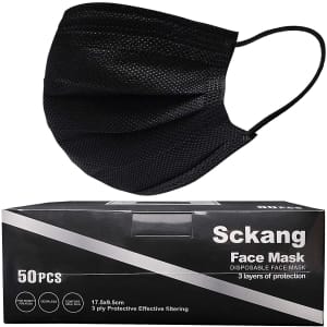 Sckang Disposable 3-Ply Face Masks 50-Pack for $8 Sckang Disposable 3-Ply Face Masks 50-Pack for $8