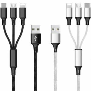 Souina Multi USB Charging Cable 2-Pack for $8