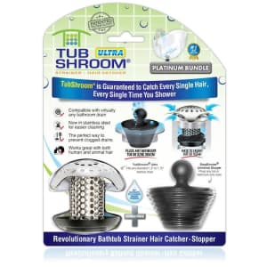 TubShroom Ultra Stainless Steel Bathtub Drain Protector Platinum Bundle for $15 TubShroom Ultra Stainless Steel Bathtub Drain Protector Platinum Bundle for $15