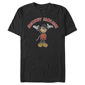 Disney Men's Characters Retro Mickey T-Shirt, Black, 3X-Large for $15