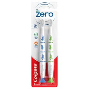 Colgate Zero Kids Toothbrush with Extra Soft Bristles and Suction Cup Holder, BPA Free - 2 Count for $12 Colgate Zero Kids Toothbrush with Extra Soft Bristles and Suction Cup Holder, BPA Free - 2 Count for $12
