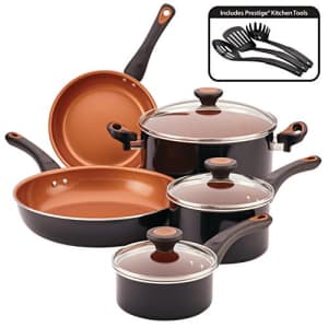 Farberware Glide Dishwasher Safe Nonstick Cookware Pots and Pans Set, 11 Piece, Black for $100 Farberware Glide Dishwasher Safe Nonstick Cookware Pots and Pans Set, 11 Piece, Black for $100