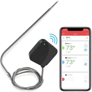 NutriChef Smart Bluetooth BBQ Thermometer for $23