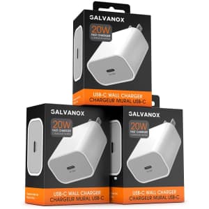 Galvanox 20W PD USB-C Power Adapter 3-Pack for $28