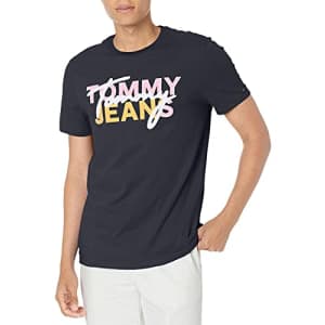 Tommy Hilfiger Men's Tommy Jeans Graphic T Shirt, Sky Captain, MD for $23