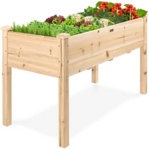 Best Choice Products 48" x 24" Elevated Wood Planter for $110 Best Choice Products 48" x 24" Elevated Wood Planter for $110