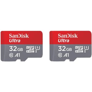 SanDisk 32GB Ultra MicroSDHC UHS-I Memory Card 2-Pack for $16