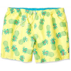 Nautica Men's Big & Tall 8" Tropical Print Swim Shorts, Sunfish Yellow, 4X Big for $31