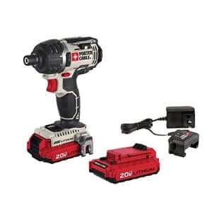 PORTER-CABLE 20V MAX Cordless Impact Driver Kit, 1/4-Inch, Tool Only (PCCK640LB) for $197 PORTER-CABLE 20V MAX Cordless Impact Driver Kit, 1/4-Inch, Tool Only (PCCK640LB) for $197