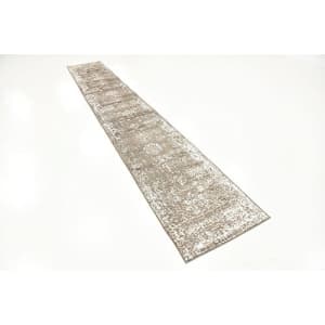 Unique Loom Sofia Collection Traditional Vintage Runner Rug, 2' x 13', Brown/Ivory for $59