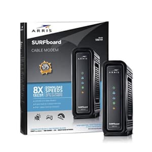 ARRIS SURFboard (8x4) DOCSIS 3.0 Cable Modem, approved for Cox, Spectrum, Xfinity & more (SB6141 for $75