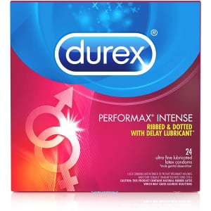 Durex Performax Intense Ultra Fine Ribbed Condoms 24-Pack for $9 via Sub & Save Durex Performax Intense Ultra Fine Ribbed Condoms 24-Pack for $9 via Sub & Save