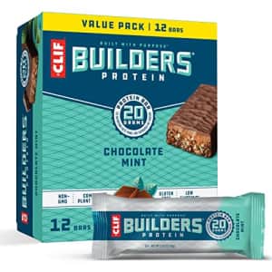 Clif Bar CLIF BUILDERS - Protein Bars - Chocolate Mint - 20g Protein - Gluten Free (2.4 Ounce, 12 Count) for $29