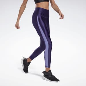 Reebok Women's Shiny High-Rise Leggings for $35 Reebok Women's Shiny High-Rise Leggings for $35